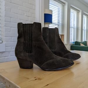 ASH Hook Western Chelsea boot green suede 39/8